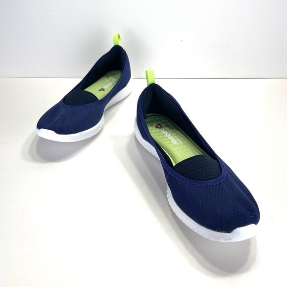 Reebok Memory Tech Massage Sneakers/Flats Size 8.5 Nave Blue Fabric Walking Shoe - Picture 11 of 15